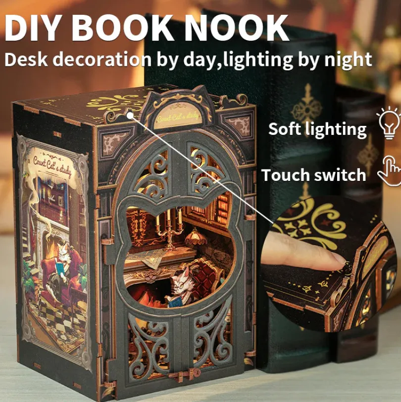 Cat's Study - Book Nook Kit - CuteBee