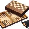 Chess Backgammon Checkers Set, field 32 mm, magnetic lock (2508)