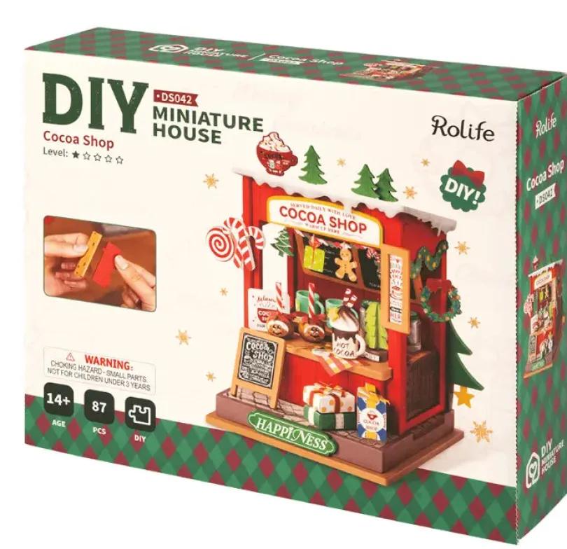 Cocoa Shop - DIY Miniature House, Bookshelf Decoration Kit - Rolife