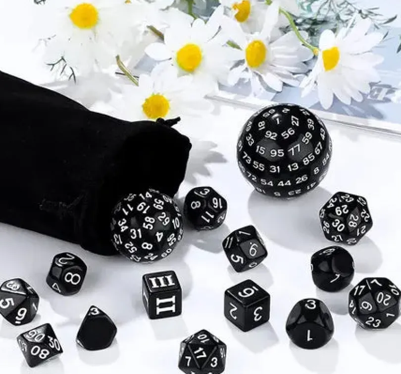 Complete Dice Set D3-D100 Black