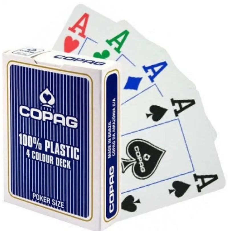 Copag 4 Colour Poker Cards 100 Plastic Bla