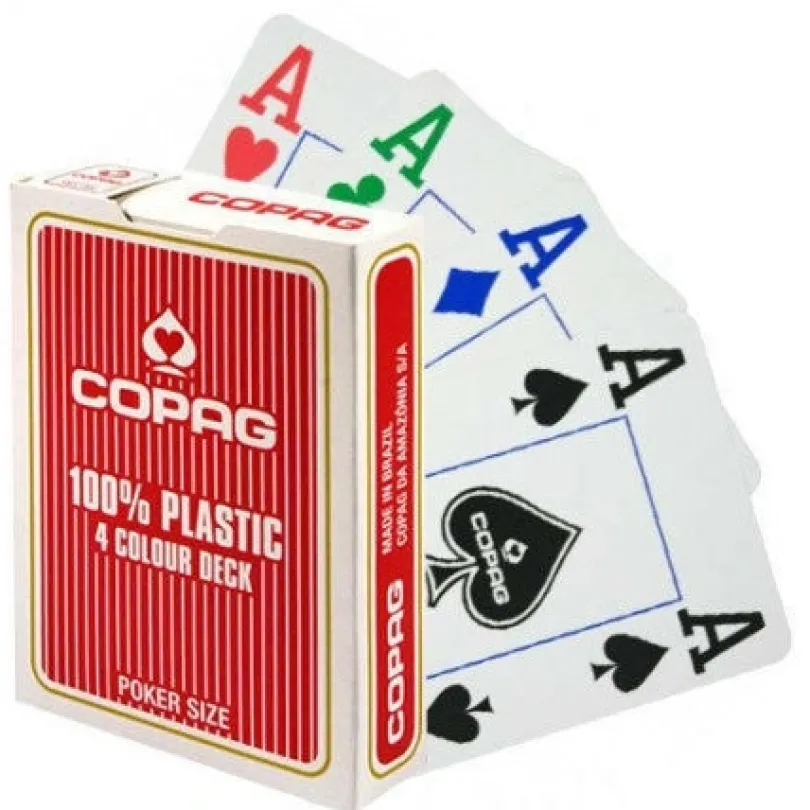 Copag 4 Colour Poker Cards 100 Plastic Rod