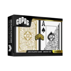 Copag Legacy Bridge Size Jumbo Index Playing Cards Double Deck (black and gold)