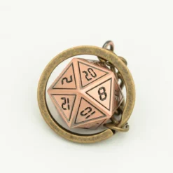 Copper Guild D20 Keychain Detachable Metal Copper