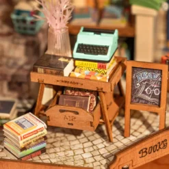 Corner Bookstore - DIY Miniature House, Bookshelf Decoration Kit - Rolife