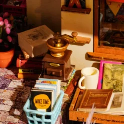 Corner Bookstore - DIY Miniature House, Bookshelf Decoration Kit - Rolife