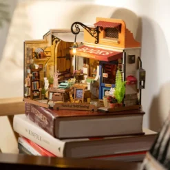 Corner Bookstore - DIY Miniature House, Bookshelf Decoration Kit - Rolife