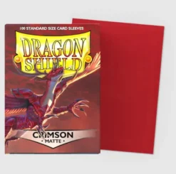Crimson Matte Sleeves Standard Size 100 Dragon Shield