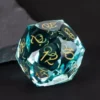 D20 Blå Kristal Glass tärning (Brick Veneer) (30mm)