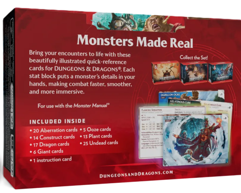 D&D Reference Cards - Monsters (Fearsome and Ferocious)