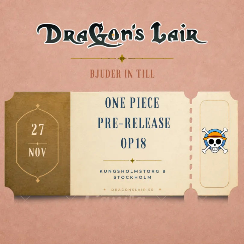 Deltagarbiljett - One Piece Pre-Release OP18 27/11
