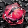 D20 Emerald Eye (33mm) - Röd lysande Öga