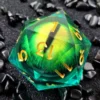D20 Emerald Eye (33mm) - Yellow/Green