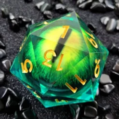 D20 Emerald Eye (33mm) - Yellow/Green