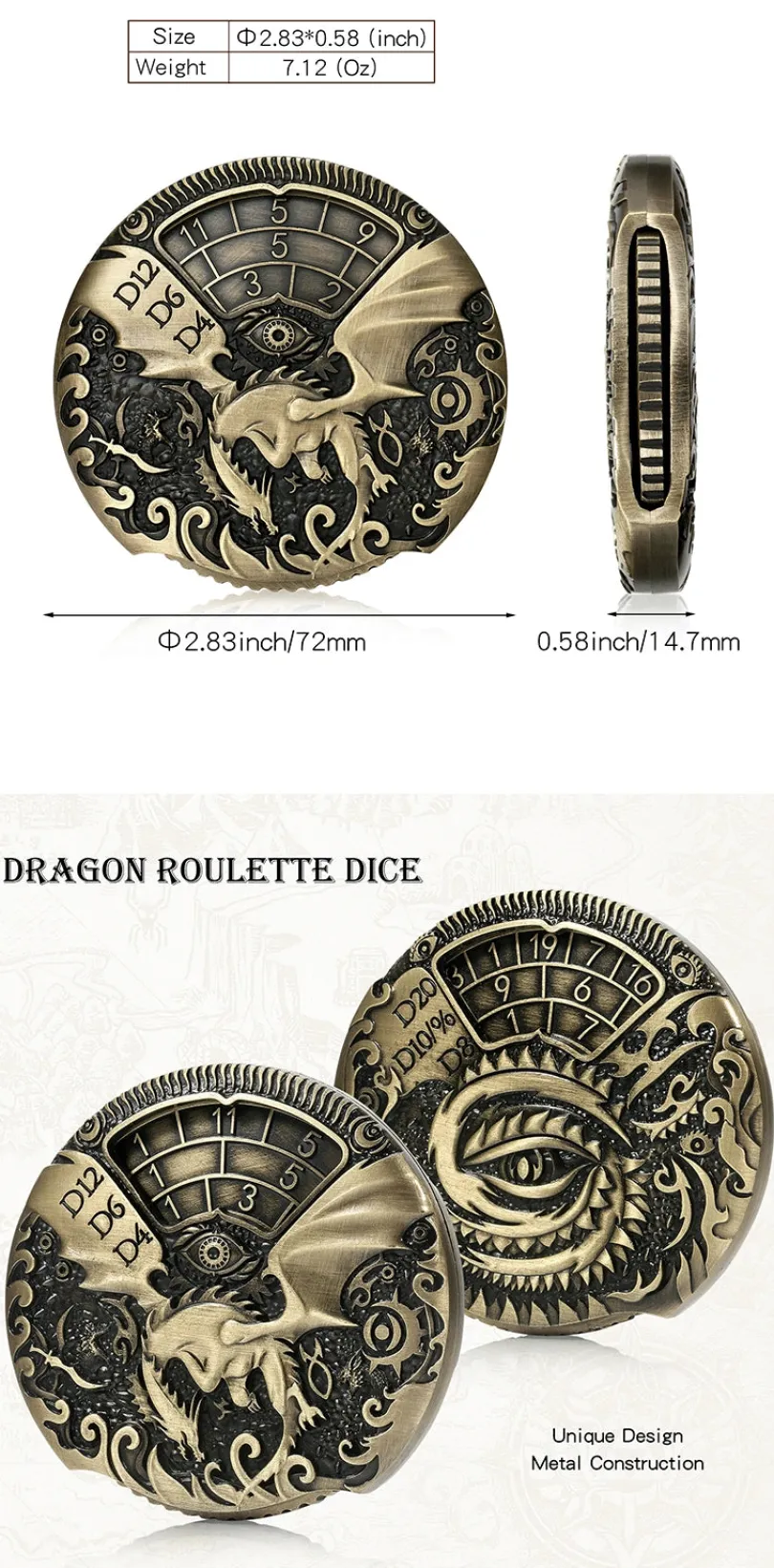 Dragon Roulette Dice Bronze