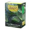 Dragon Shield Sleeves - Standard size - Matte Dual - Apple Green & Silver (100 Sleeves)