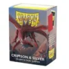 Dragon Shield Sleeves Standard Size Matte Dual - Crimson & Silver (100 Sleeves)