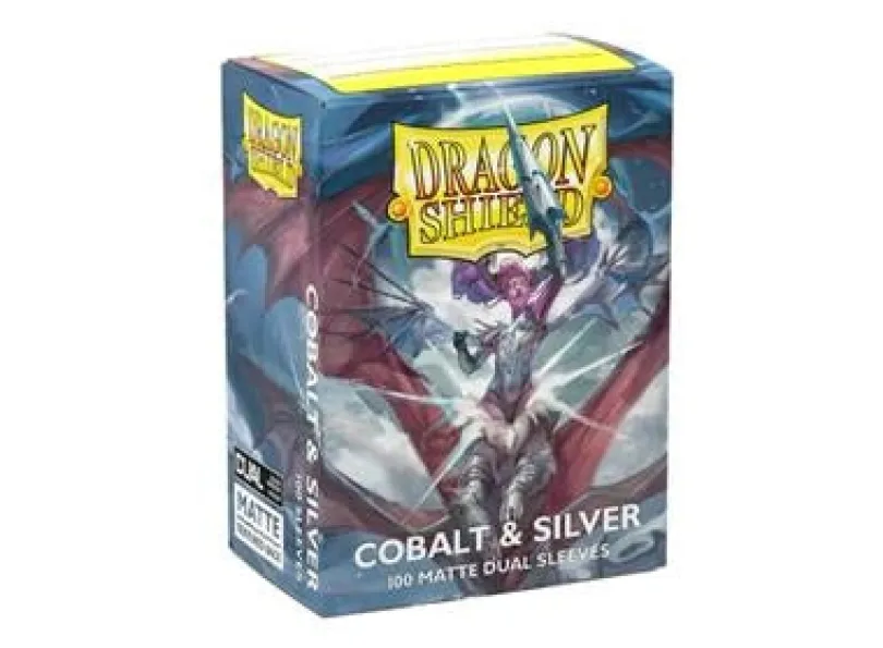 Dragon Shield Standard Matte Dual Sleeves - Special Edition - Cobalt & Silver (100 Sleeves)