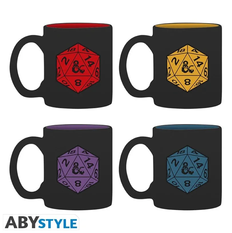 Dungeons & Dragons: Set 4 espresso mugs - D20