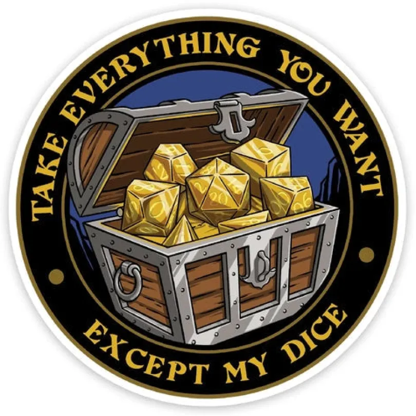 Except My Dice Sticker