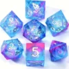 Fairy Fire Liquid Core Liquid Core Sharp-Edge Dice Set (7)