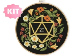 Floral Dice Korsstygnskit