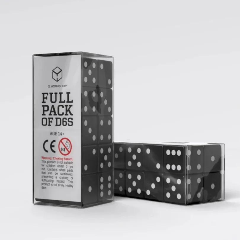 Full Pack of D6s Black & White (20)