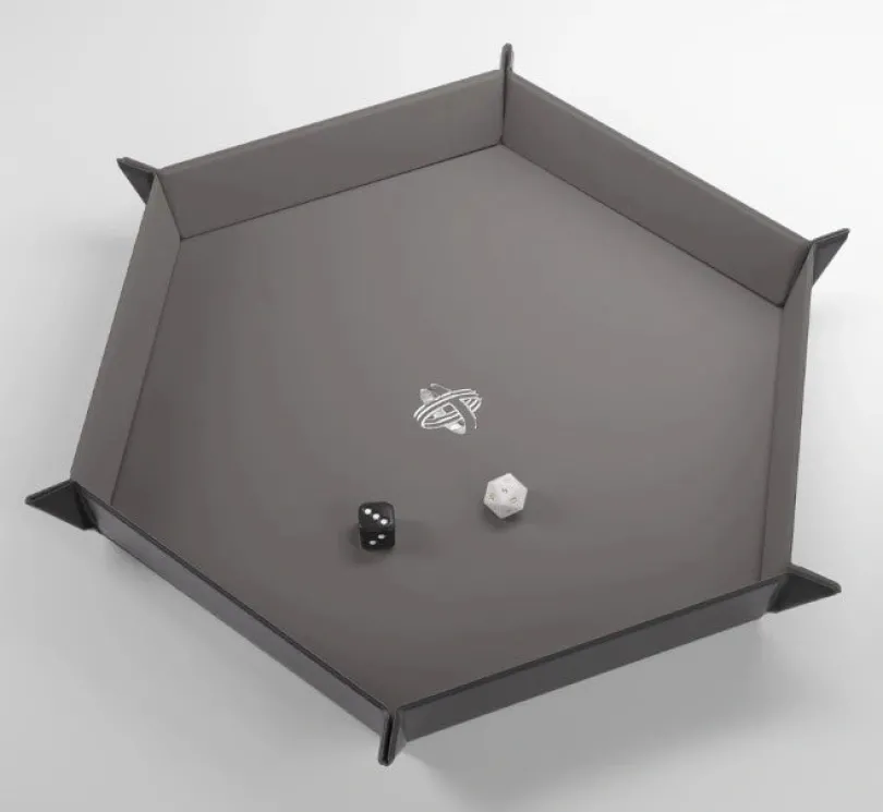 Gamegenic - Magnetic Dice Tray Hexagonal: Black / Gray
