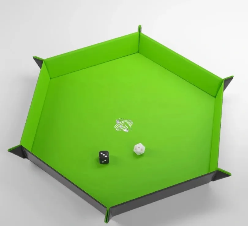 Gamegenic - Magnetic Dice Tray Hexagonal: Black / Green