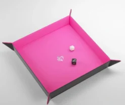 Gamegenic - Magnetic Dice Tray Square: Black / Pink