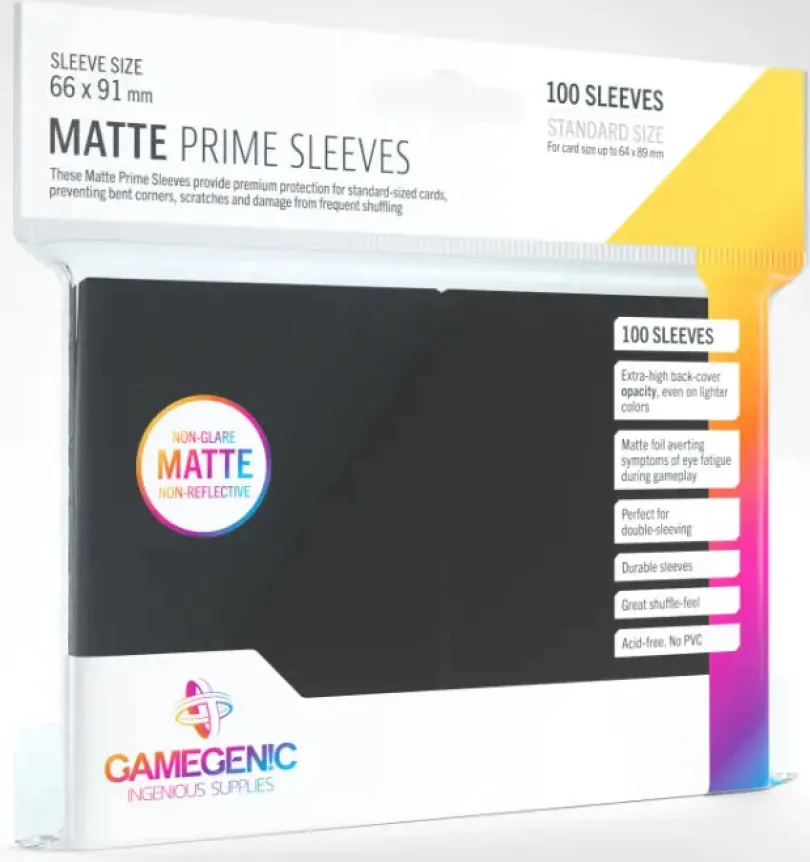 Gamegenic - Matte Prime Sleeves Black (100 Sleeves)