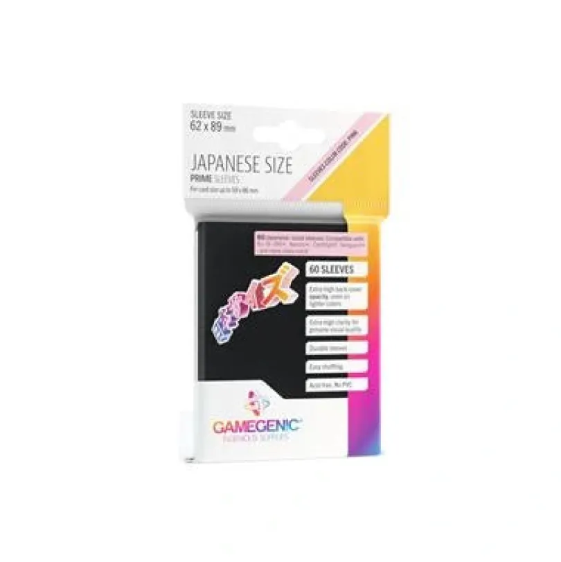 Gamegenic Prime Japanese Sized Sleeves Black 60 Sleeves Gamegenic