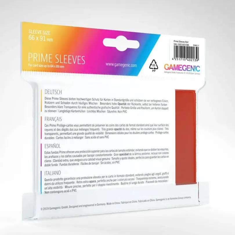 Gamegenic - Prime Sleeves Red (100 Sleeves)