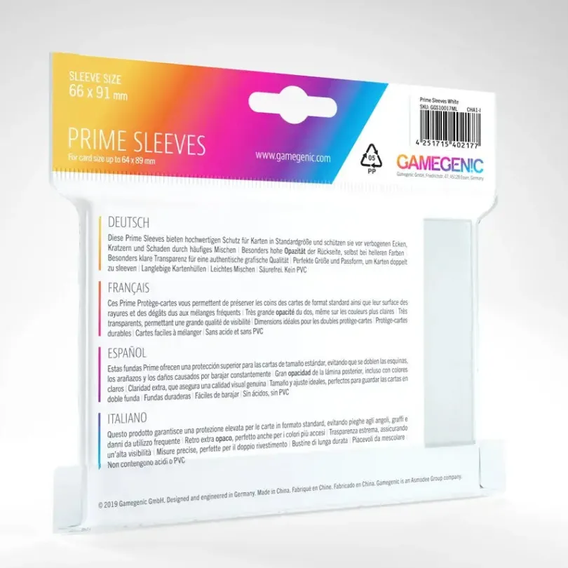 Gamegenic Prime Sleeves White 100 Sleeves Gamegenic