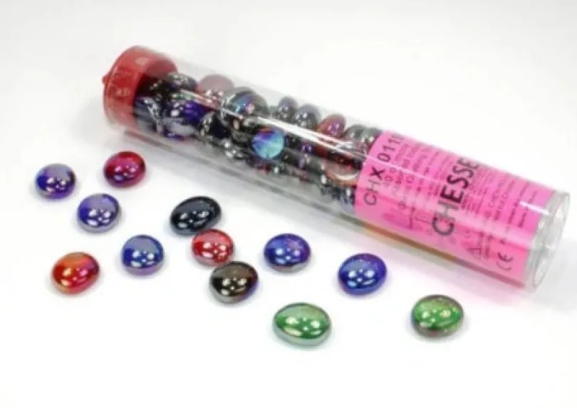 Glass Gaming Stones - Mixed colors Iridized Glass Stones (40)