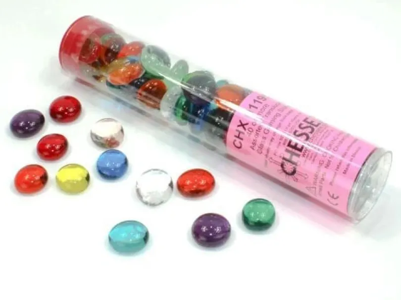 Glass Gaming Stones - Mixed Transulent Glass Stones (40)