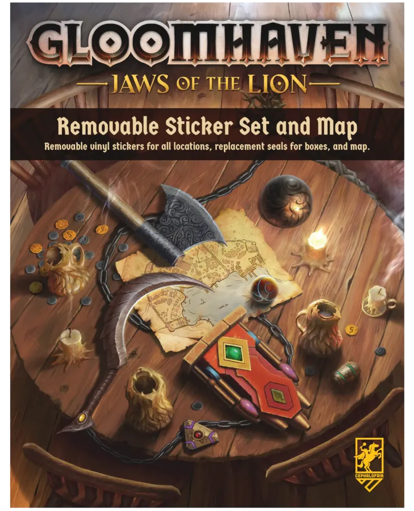 Gloomhaven: Jaws of the Lion Removable Sticker Set & Map