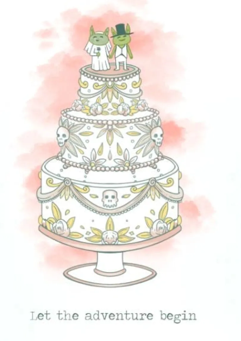 Gratulationskort - Goblin Wedding Cake