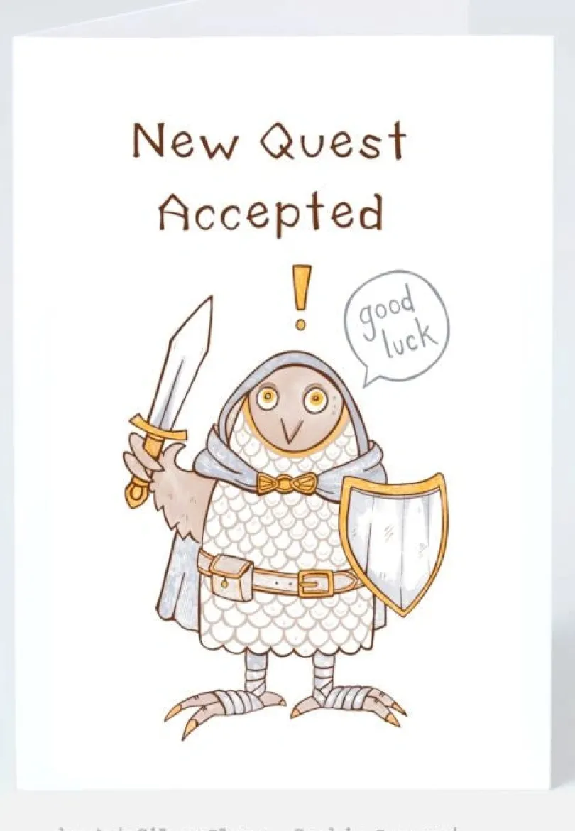 Gratulationskort - New Quest Accepted