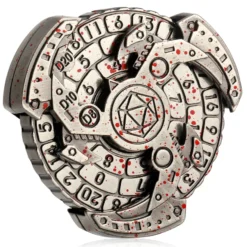 Gyro 7-i-1 spin tärning för dnd/rollspel - Silver With Red Dots