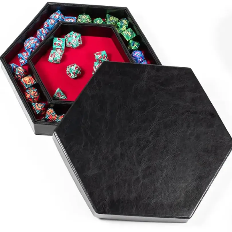 Hexagon Dice Storage Tray Röd