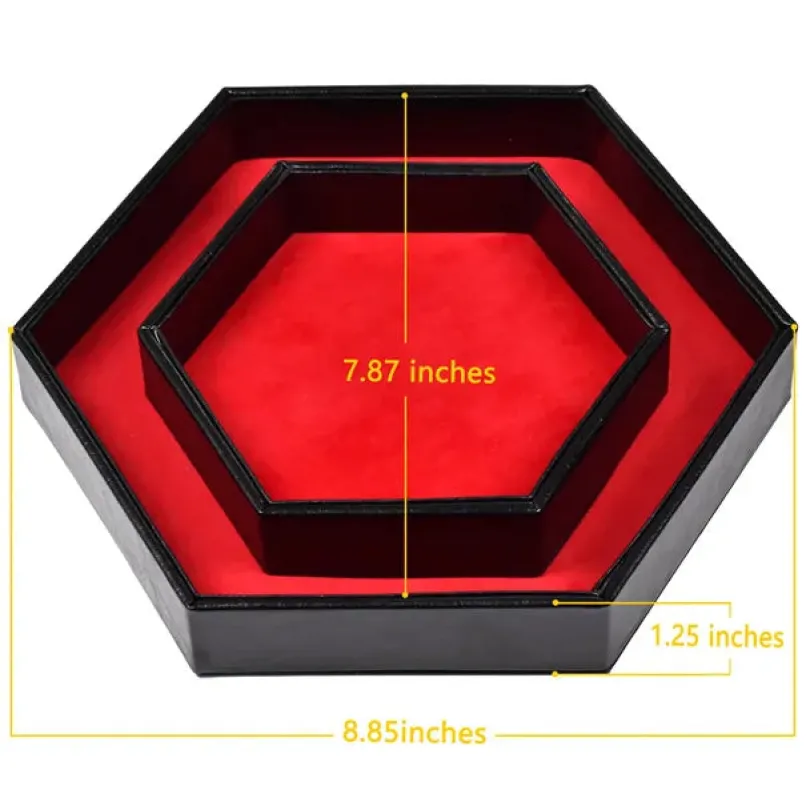 Hexagon Dice Storage Tray Röd