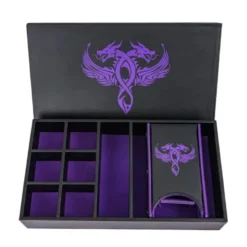Leather Dice Tower Storage Box Purple