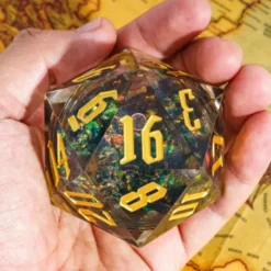 Liquid Core D20 Glitter (55mm) (Gold Font)