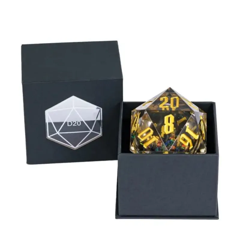 Liquid Core D20 Glitter (55mm) (Gold Font)