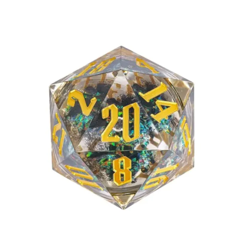 Liquid Core D20 Glitter (55mm) (Gold Font)