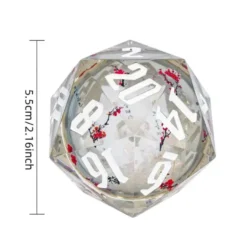 Liquid Core D20 Red Flower Glitter 55mm