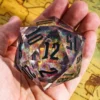 Liquid Core D20 Red Glitter (55mm)