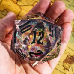 Liquid Core D20 Red Glitter (55mm)