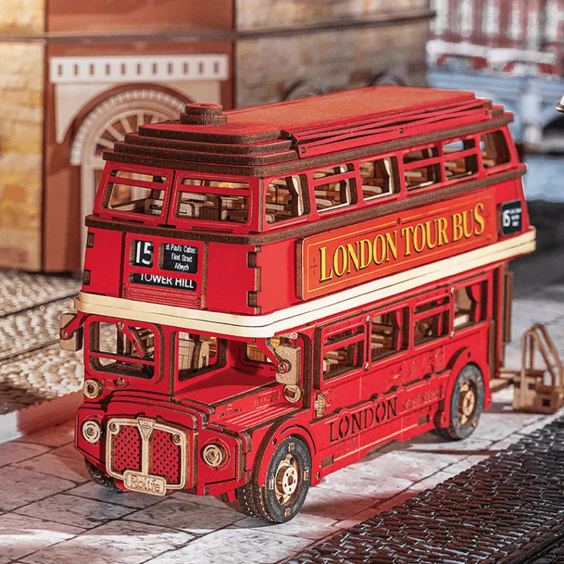 London Tour Bus - 3D Wooden Puzzle DIY - Rolife
